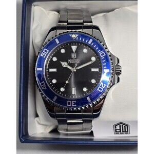Montres Prestige Men's Silver/Blue/Black Watch 42mm MPW-0082